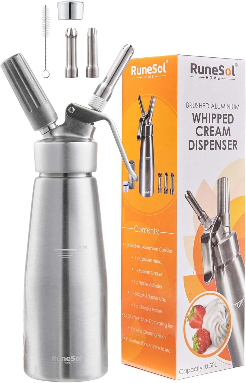 RuneSol Sahnespender Aluminium 500ml